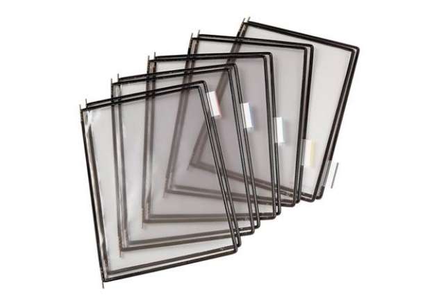 Immagine di Buste per leggio Tarifold® T-Technic A4 nero - PVC bordo rinforzato Conf. 10 pezzi - B114007
