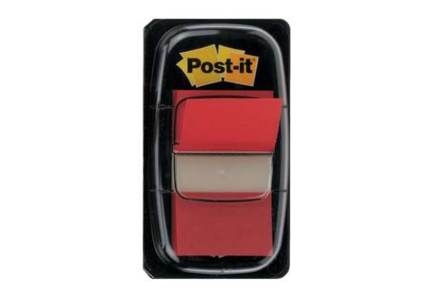 Immagine di Segnapagina removibili Post-it® Index Medium con dispenser rosso 50 segnapagina - 680-1