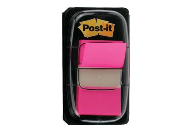 Immagine di Segnapagina removibili Post-it® Index Medium con dispenser rosa vivace 50 segnapagina -680-21