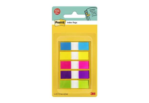 Immagine di Segnapagina removibili Post-it® Index Mini con dispenser brillanti assortiti 5 confezioni da 20 - 68