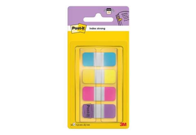 Immagine di Segnapagina removibili Post-it® Index Strong Mini con dispenser - 4 blocchetti da 10 ff - turchese-g