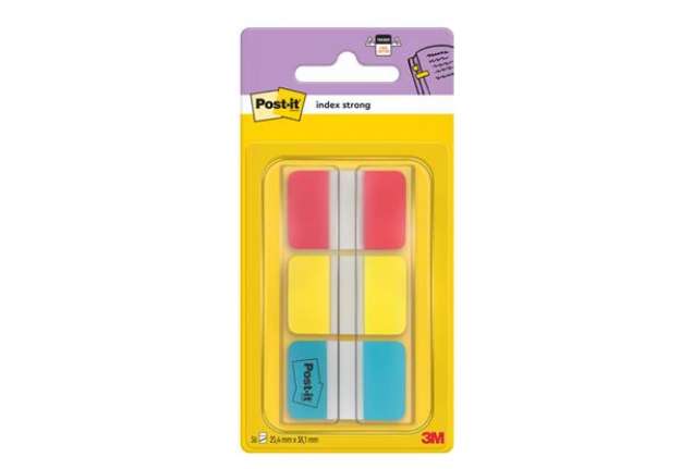Immagine di Segnapagina removibii Post-it® Index Strong 686 - 3 colori classici 3 blocchetti da 22 - 686-RYBEU