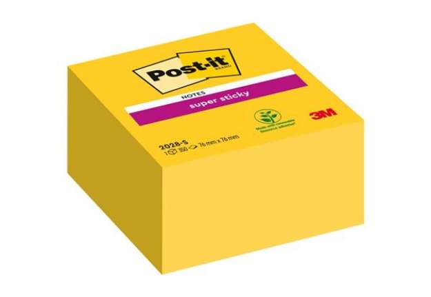 Immagine di Foglietti riposizionabili Post-it® Cubo Super Sticky Notes 76x76 mm giallo oro 2028-S