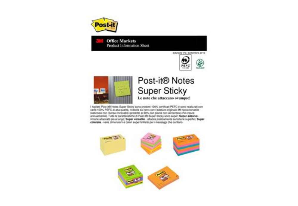 Immagine di Foglietti riposizionabili Post-it® Super Sticky Cosmic a righe assortiti conf. 3 blocchetti da 70 ff