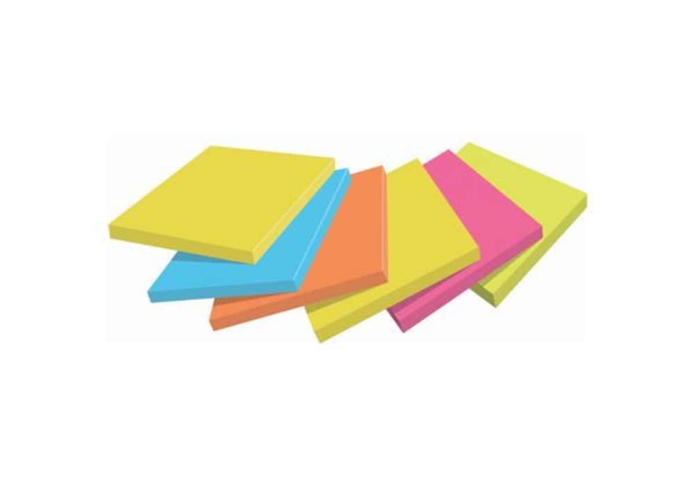 Immagine di Foglietti riposizionabili Post-it® Notes Energetic 76x76 mm neon assortiti conf. 6 bloc. da 100 ff -