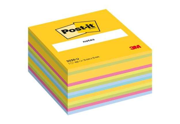 Immagine di Foglietti riposizionabili Post-it® Notes Cubo Neon 76x76 mm assortiti 450 ff 2030 U