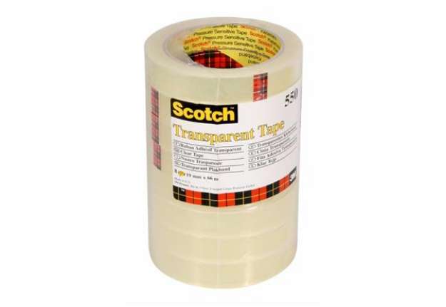 Immagine di Nastro adesivo Scotch® 550 19 mm x 66 m trasparente torre da 8 rotoli - 550-1966