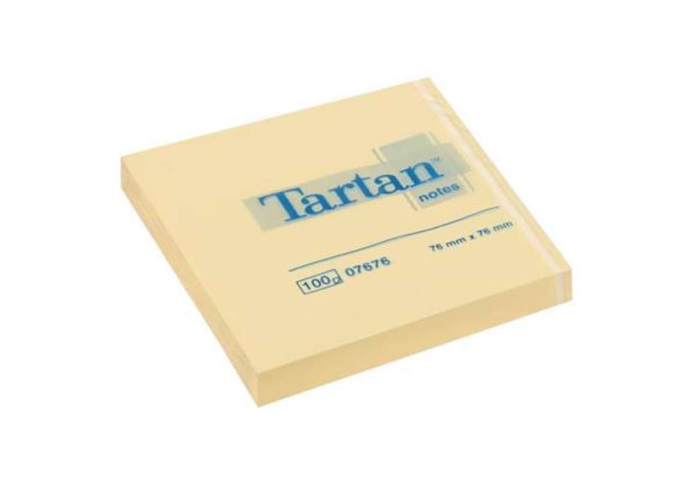 Immagine di Foglietti riposizionabili Tartan™ Notes 100 ff 63 g/m² giallo 76x76 mm conf. da 12 blocchetti 710029