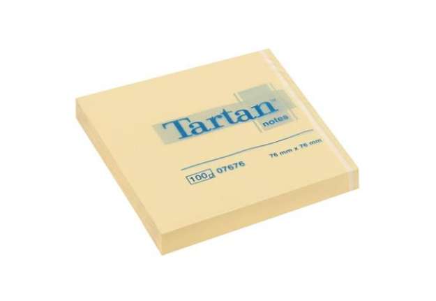 Immagine di Foglietti riposizionabili Tartan™ Notes 100 ff 63 g/m² giallo 76x76 mm conf. da 12 blocchetti 710029