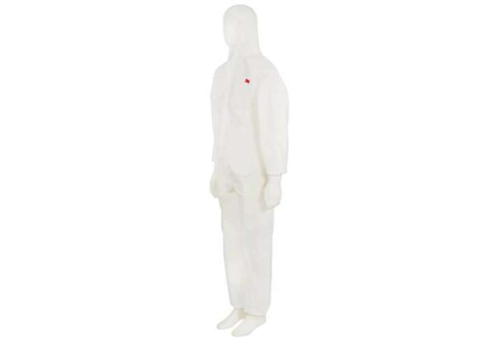 Immagine di Tuta da lavoro di protezione 3M colore bianco con pannello posteriore verde bianco-verde M - 4520 M