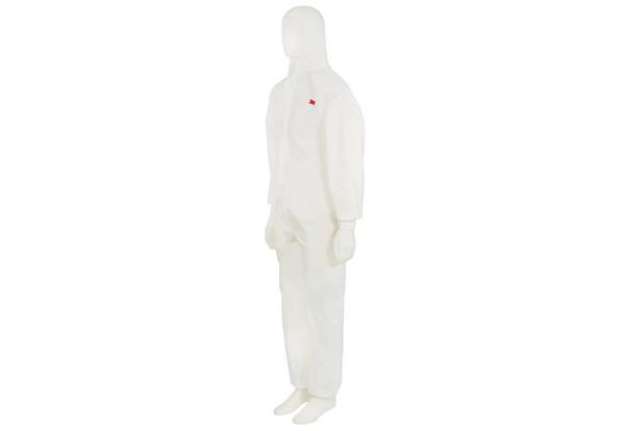 Immagine di Tuta da lavoro di protezione 3M colore bianco con pannello posteriore verde bianco-verde M - 4520 M
