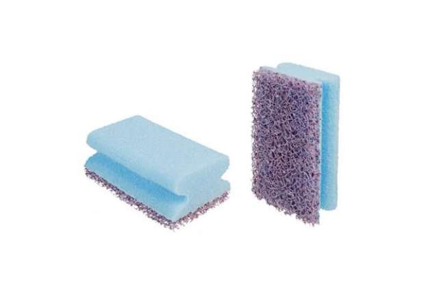 Immagine di Spugna per superfici difficili Scotch-Brite® salvadita blu/viola 70x130 mm - conf. 6 pezzi - 20942