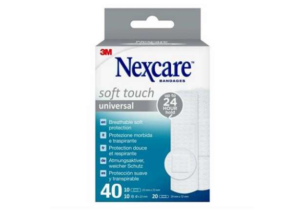 Immagine di Cerotti Nexcare™ Universal Soft Touch Plaster - 3 misure assortiti - conf. 40 cerotti - 7100224107