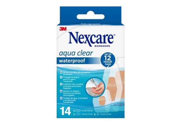 Immagine di Cerotti Nexcare™ Aqua Clear 360° assortiti in 3 misure impermeabili - Conf. 14 cerotti - N1214ASD01N