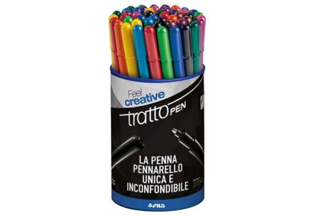 Immagine di Penne a punta sintetica TRATTO Pen Metal 2 mm assortiti barattolo da 50 - F807100