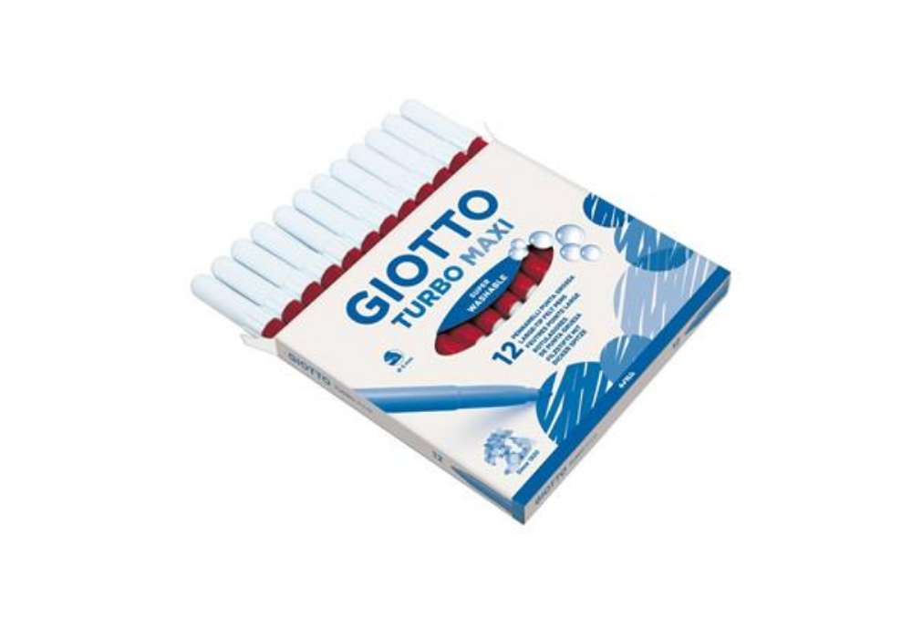 Immagine di Pennarello GIOTTO Turbo Maxi punta grossa in fibra 5 mm rosso scarlatto Conf. 12 pezzi - F456011