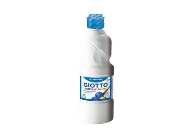 Immagine di Tempera a base acrilica GIOTTO Acrylic Paint flacone 500 ml bianco F53370100