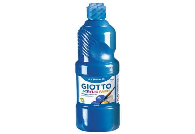 Immagine di Tempera a base acrilica GIOTTO Acrylic Paint flacone 500 ml cyan F53371500