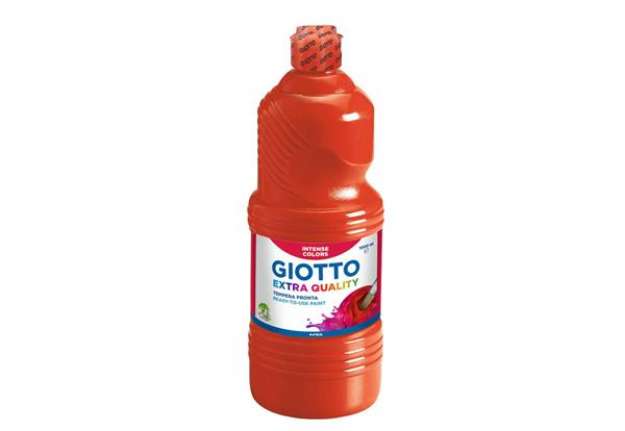 Immagine di Tempera a base d'acqua GIOTTO Extra Quality flacone 1 lt rosso vermiglione F533407