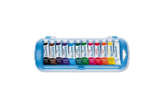 Immagine di Tempere GIOTTO Extra 7,5 ml assortiti scatola appendibile da 12 tubetti F30250000