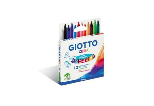 Immagine di Pastelli a cera GIOTTO CERA assortiti  astuccio appendibile da 12 - F281200