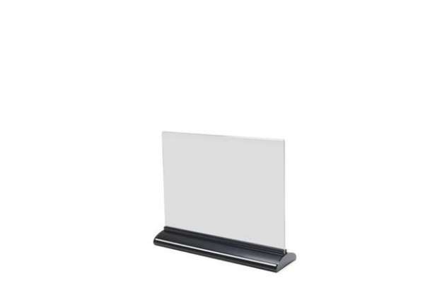 Immagine di Porta-avvisi deflecto® A4 orizzontale in polimetilmetacrilato trasparente e nero 58445