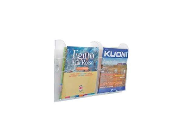 Immagine di Vaschette da parete Ice TECNOSTYL A4 in polistirolo 26x9x33 cm trasparente confezione da 2 pezzi - I
