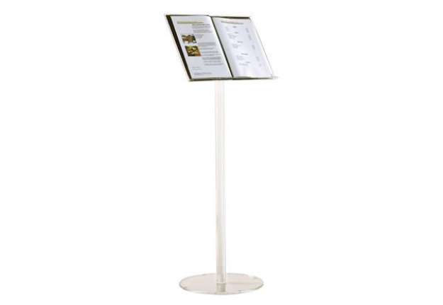 Immagine di Espositore da terra TECNOSTYL A4 in acrilico 22x38x108 cm trasparente MB030
