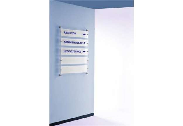 Immagine di Struttura a parete a 5 targhe bisatinate TECNOSTYL 60x15 cm silver/trasparente TP001BS