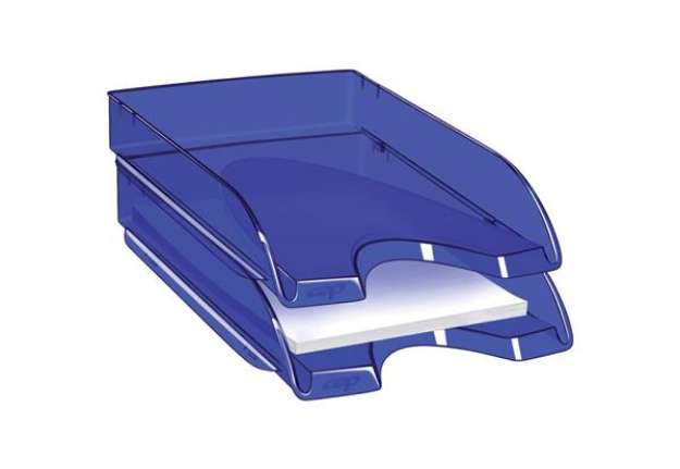Immagine di Vaschetta portacorrispondenza CepPro Happy impilabile CEP in polistirene max 450 fogli blu elettr.-