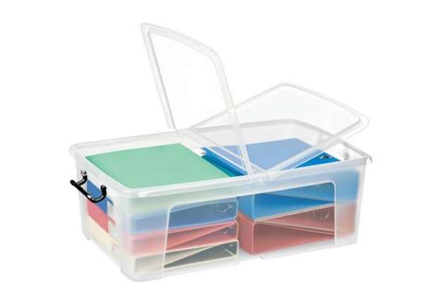 Immagine di Contenitore con doppio coperchio in ppl 50 L Strata riciclabile impilabile trasparente - 2006750110