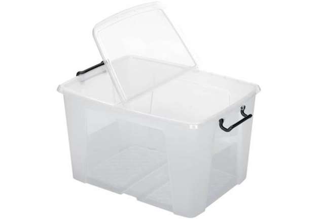 Immagine di Contenitore con doppio coperchio in ppl 65 L Strata riciclabile impilabile trasparente - 2006860110