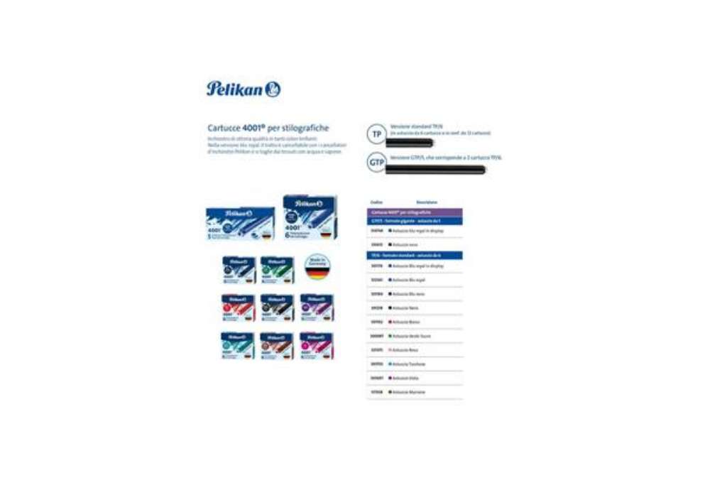 Immagine di Cartuccia per stilografica Pelikan TP/6 blu royal astuccio da 6 - 100401545