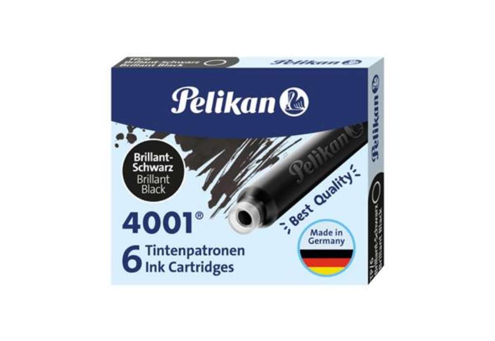 Immagine di Cartuccia per stilografica Pelikan TP/6 nero brillante astuccio da 6 - 100401546