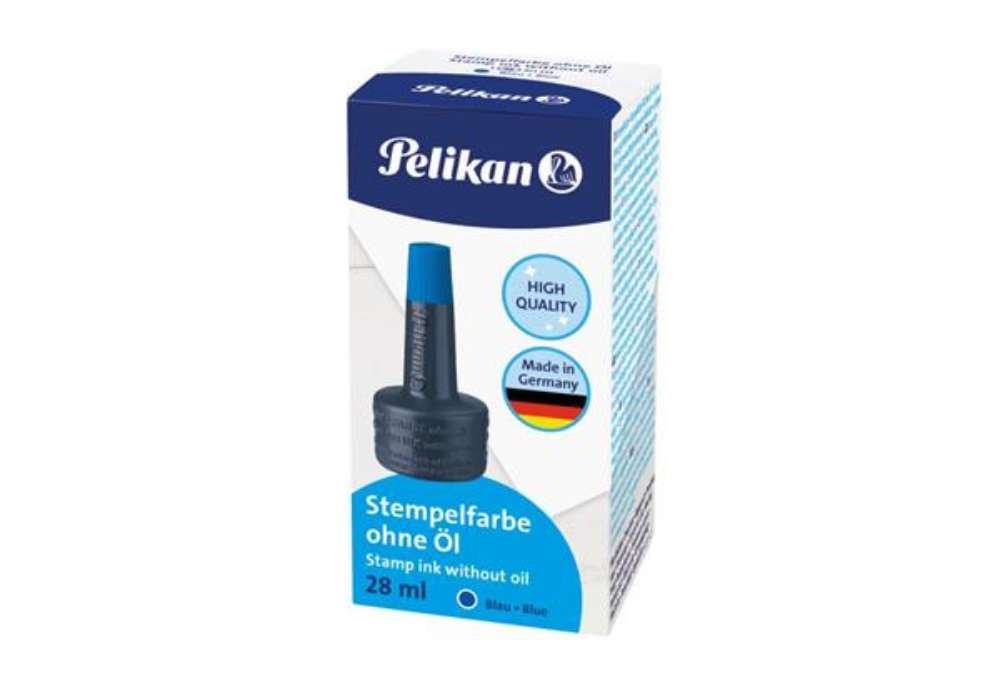 Immagine di Inchiostro per timbri senza olio Pelikan flacone 28 ml blu 400142581