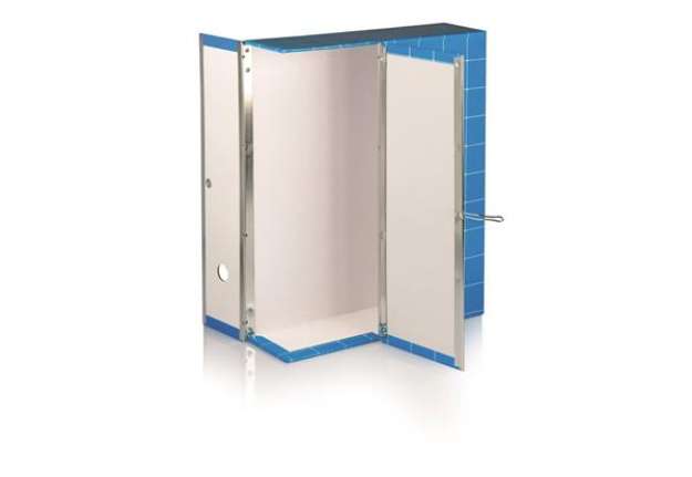 Immagine di Scatola con cerniera in metallo Box 1 - apertura parziale Brefiocart 37,5x29,5 cm dorso da 9 cm blu