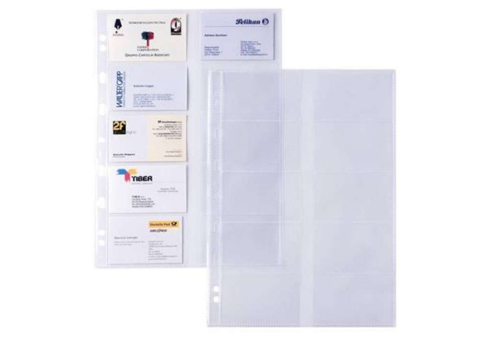 Immagine di Buste foratura univ. porta biglietti da visita (10 spazi 9x5 cm) Sei Rota Atla Card Conf. 10 buste f
