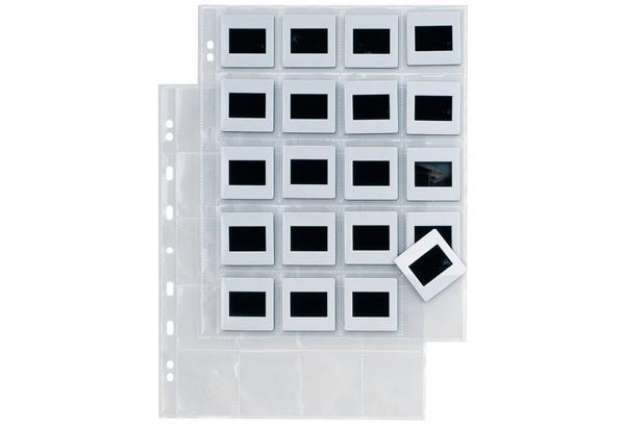 Immagine di Buste a foratura universale Sei Rota Atla F per diapositive 20 spazi 5,5x5,5 cm trasparente  conf.10