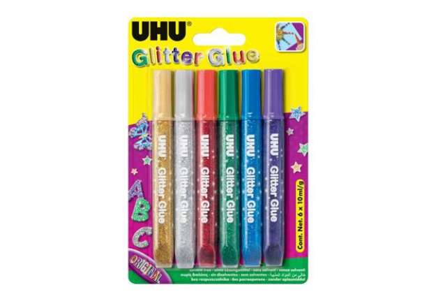 Immagine di Colla Glitter Uhu Original colori assortiti 6x10 ml - 39017