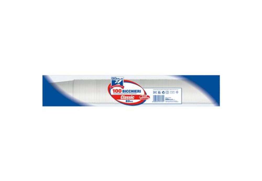 Immagine di Bicchieri monouso Dopla 80 ml polistirene bianco conf.100 - 22644