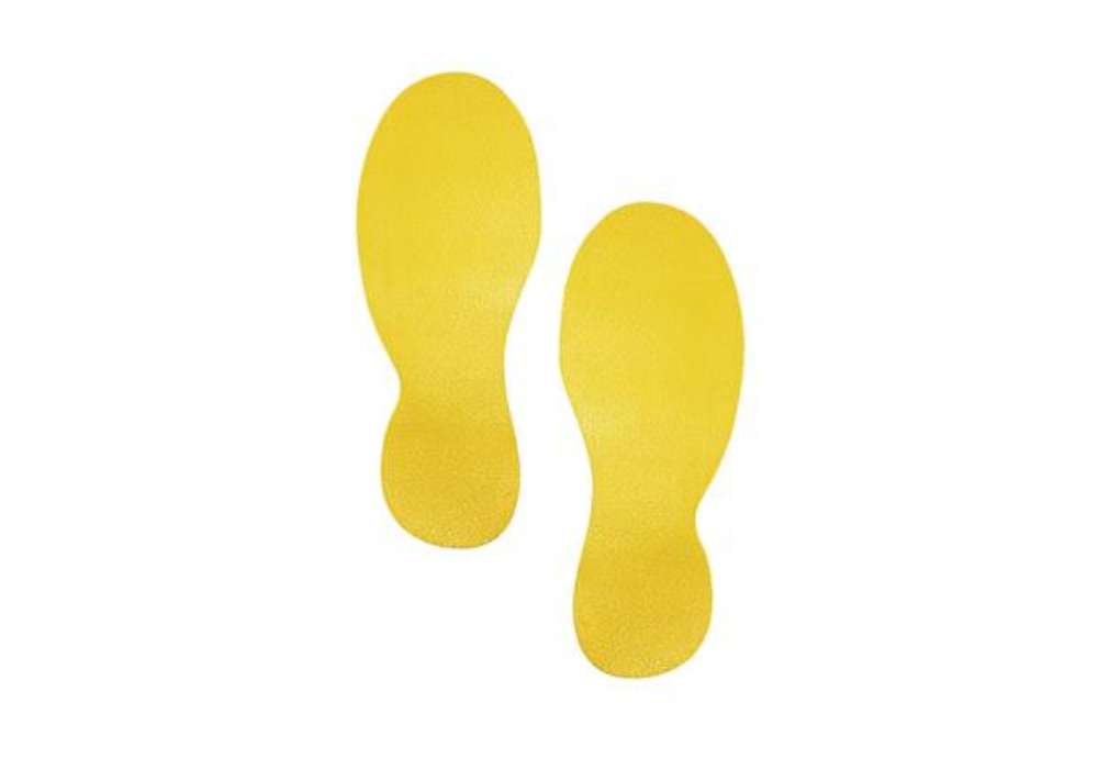Immagine di Segnaletica da pavimento forma ''Impronta'' DURABLE RAL 1003 giallo 9x24 cm - conf. 10 pezzi - 17270