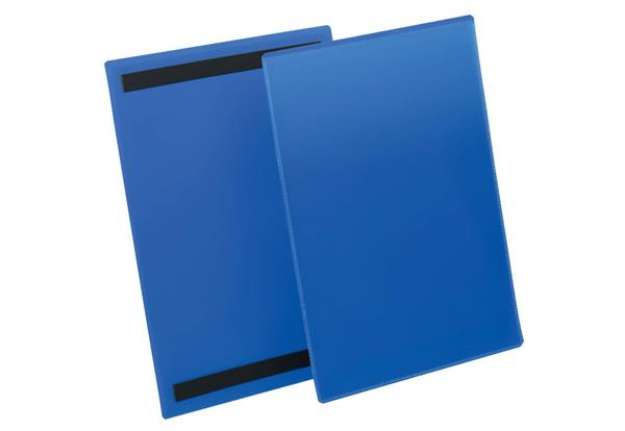 Immagine di Tasche per identificazione Durable con bande magnetiche blu f.to esterno mm. 223x313- inserto A4 ver
