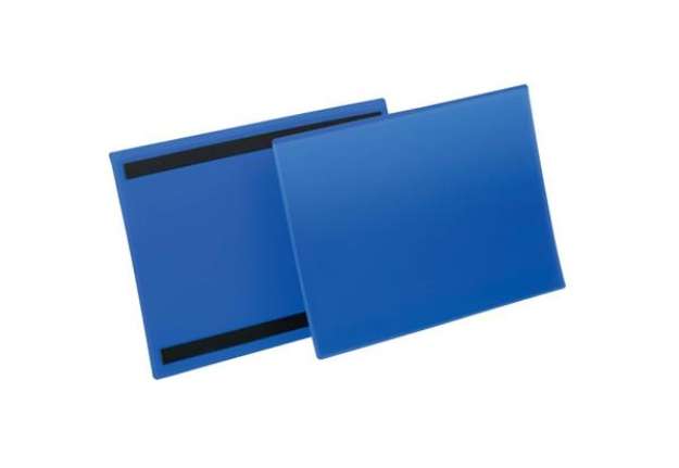Immagine di Tasche per identificazione Durable con bande magnetiche blu f.to esterno mm. 311x225- inserto A4 ori