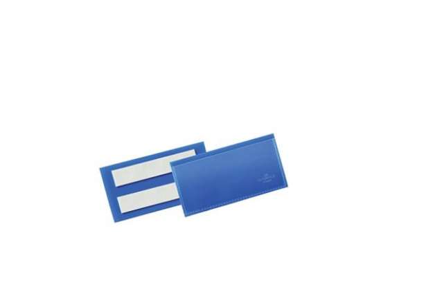 Immagine di Tasche per identificazione Durable con bande adesive blu f.to esterno mm. 223x 163x1,7- inserto A5 o