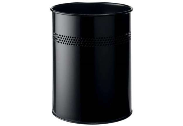 Immagine di Cestino gettacarte DURABLE cilindrico con superficie perforata acciaio 15 l nero - 330001