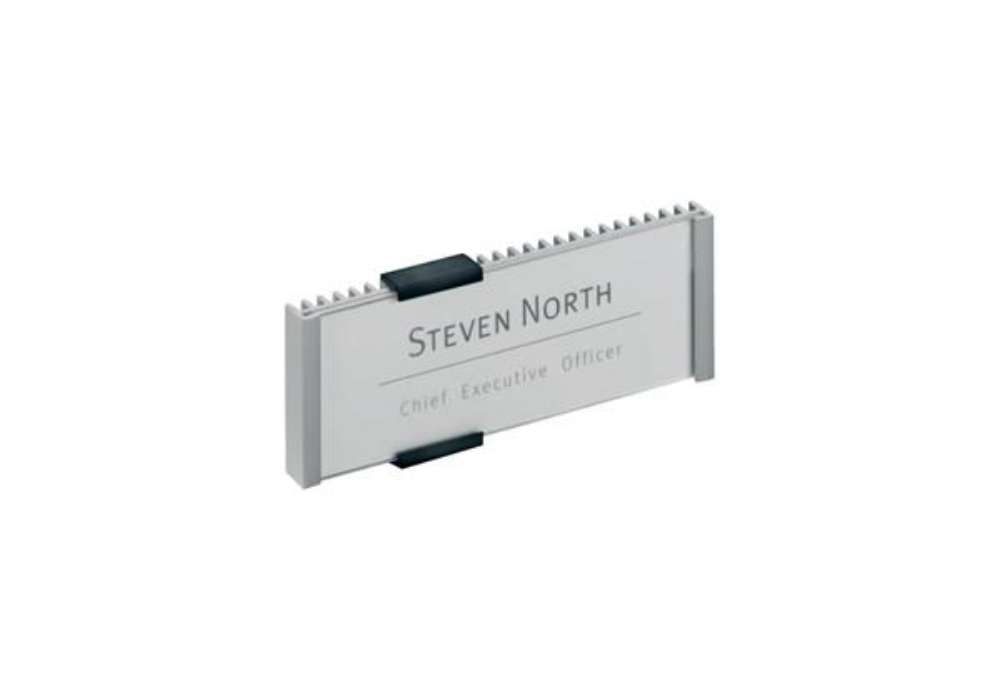 Immagine di Targhe DURABLE INFO SIGN alluminio/acrilico trasparente/argento metallizzato 149x52,5 mm - 480023