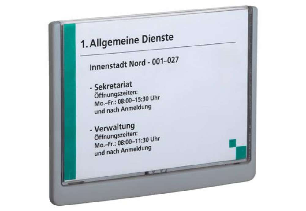 Immagine di Targhe DURABLE CLICK SIGN ABS trasparente/grafite A5 210x148,5 mm 486637
