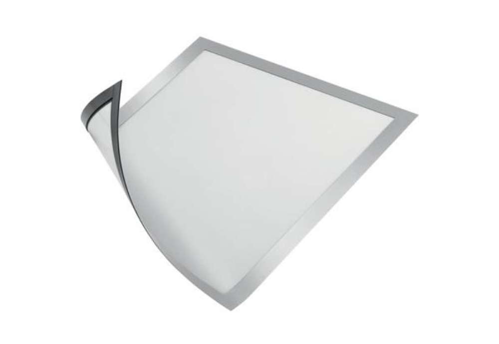 Immagine di Cornici con pannello magnetico Durable DURAFRAME® MAGNETIC A4 PPL rigido argento met. 236x323 mm con