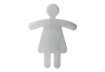 Immagine di Pittogramma adesivo DURABLE 90 x 120 mm acciaio inossidabile spazzolato argento metallizzato WC donn