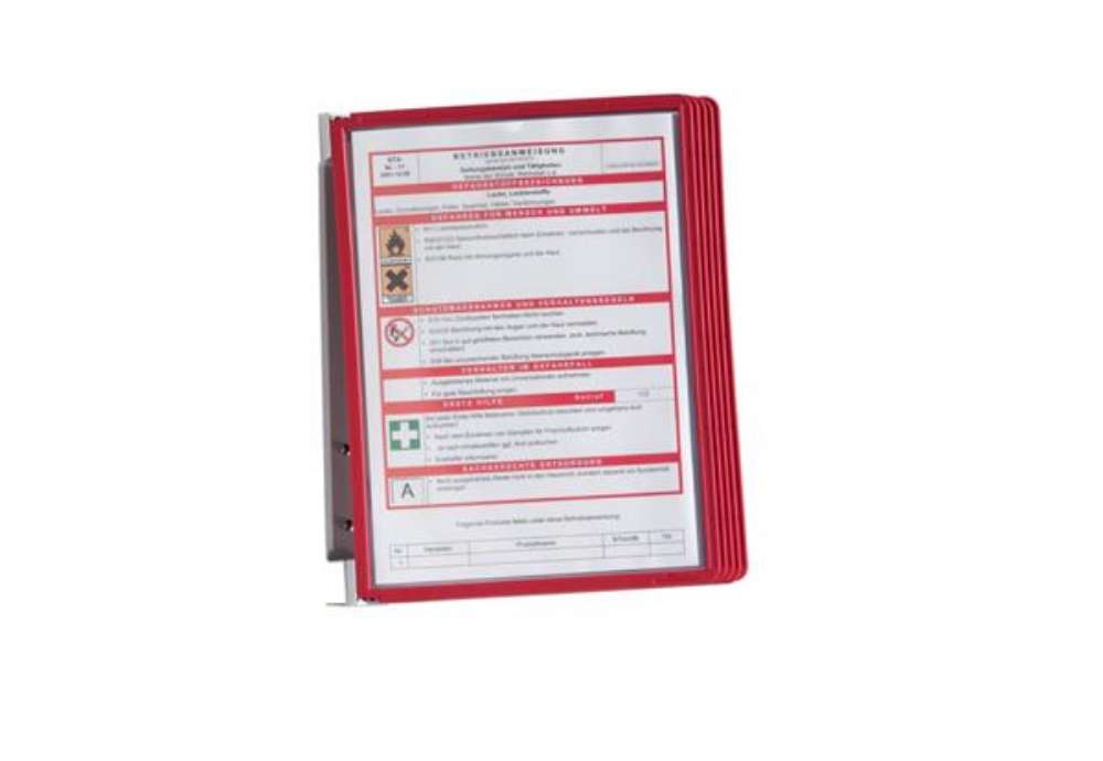 Immagine di Leggio da parete DURABLE VARIO® WALL 5 pannelli A4 metallo/polipropilene rosso 555103